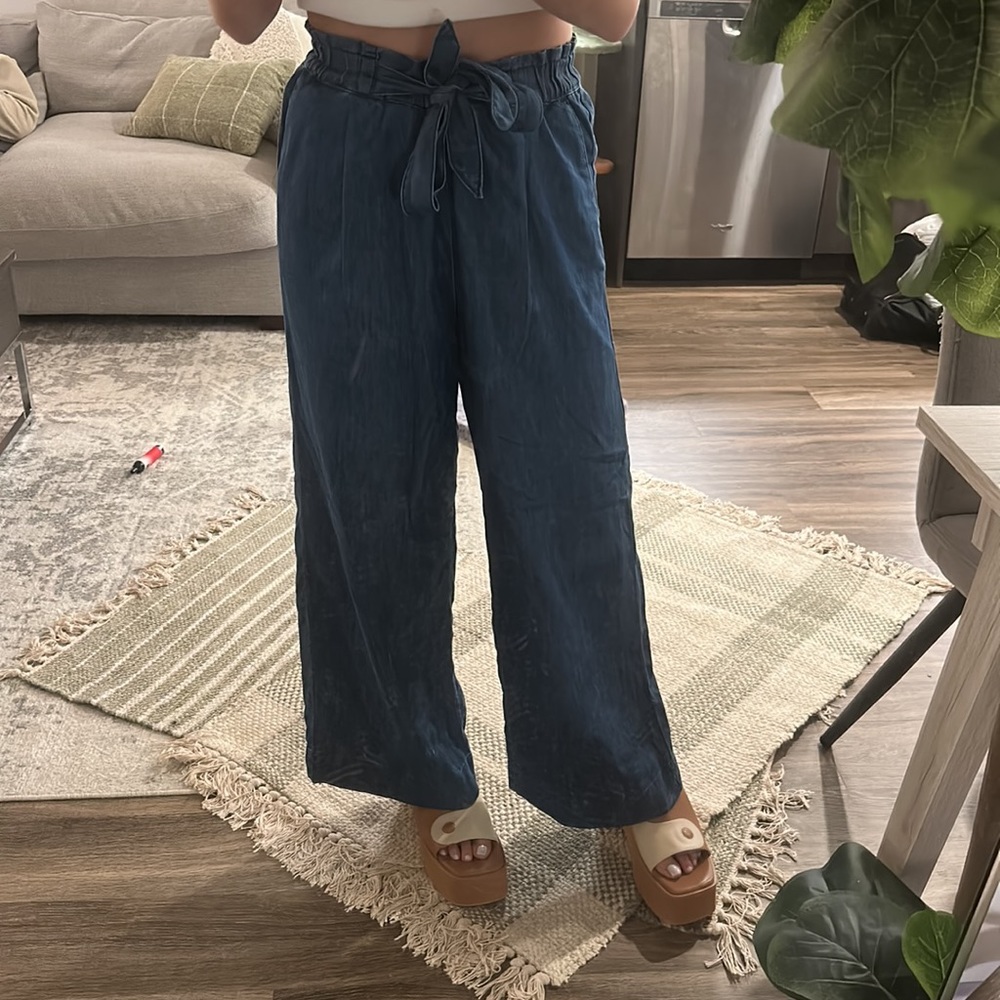 H&M Wide Leg Pants - Dark Blue